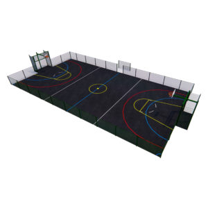 an image of MUGA Sports Pitch with Tarmac Surface – 2m High Duo Sports Fencing