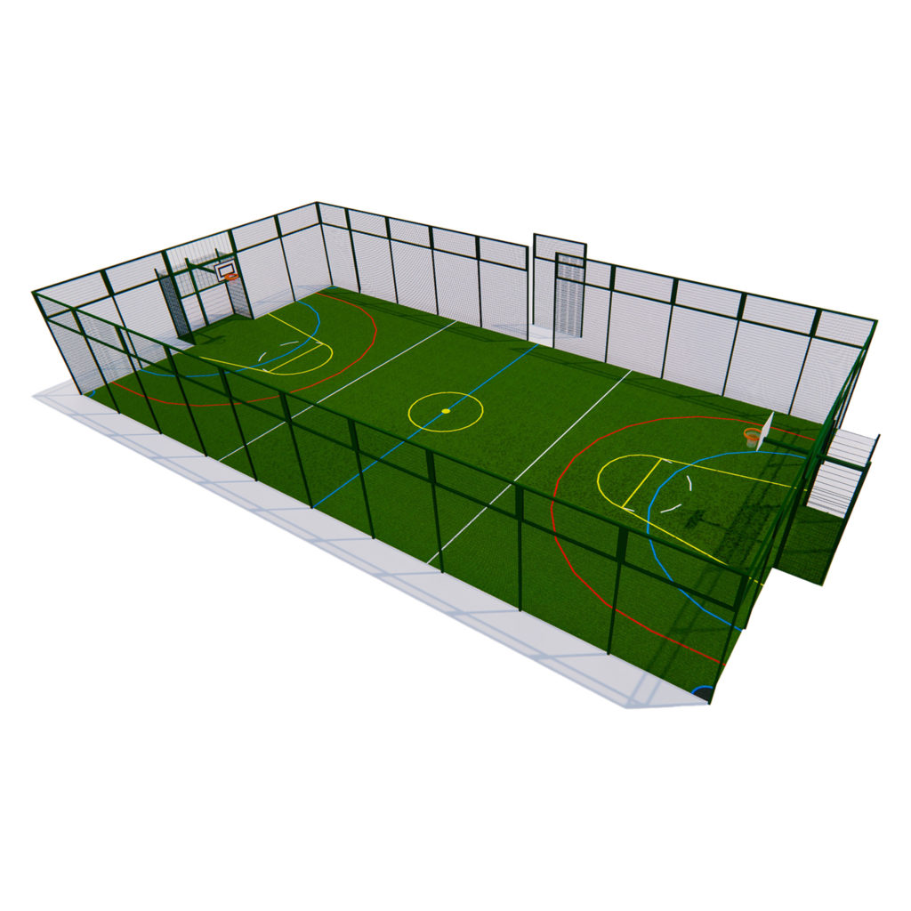 MUGA Sports Pitch with Artifcial Sports Turf – 4m High Duo Sports Fencing