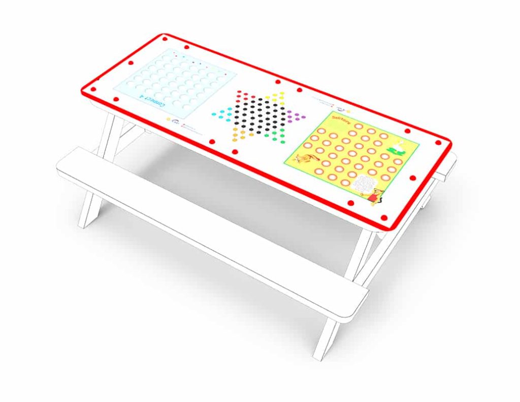 Table top – Large – Chequers, Connect 4 & Solitaire