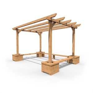 an image of a Small Pergola with Seating and Planters