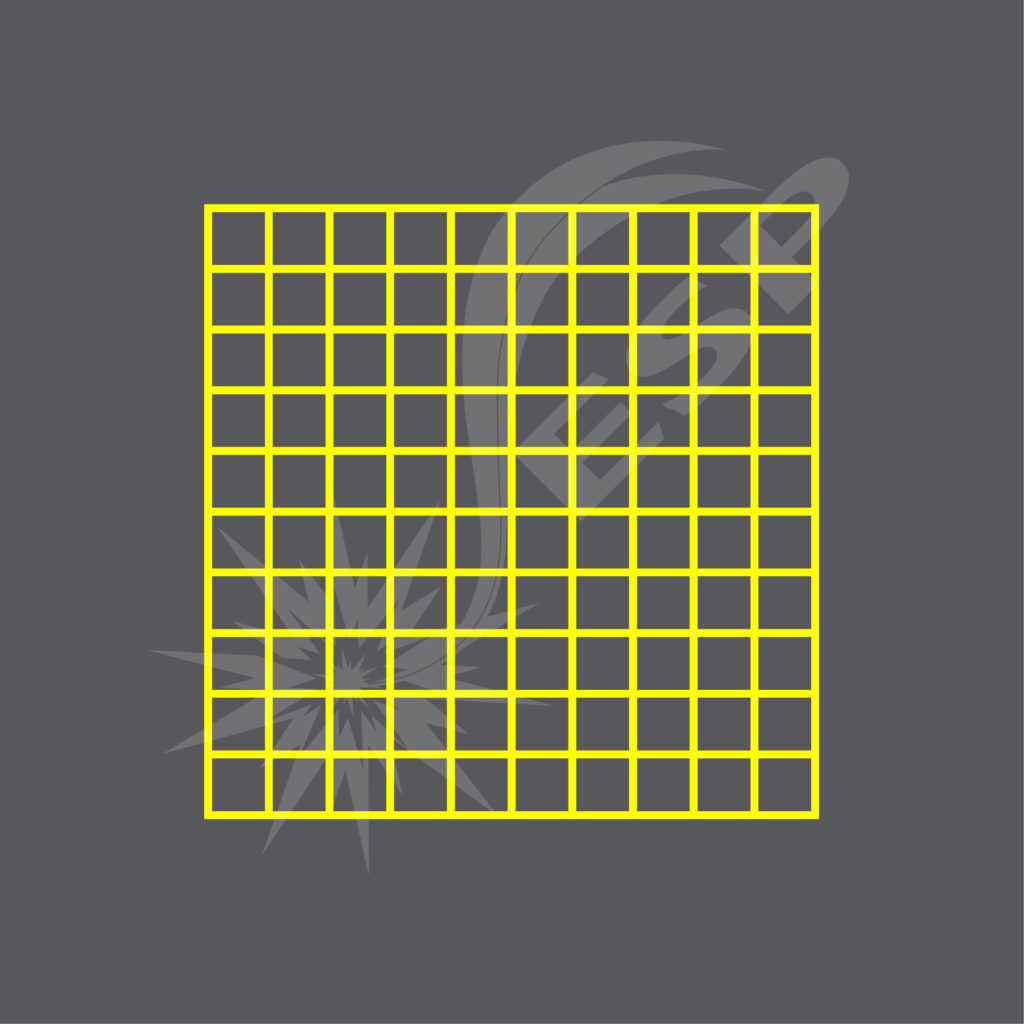 Yellow 100 Square Grid Blank 4m x 4m