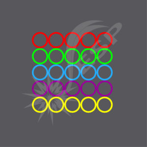 an image of a Multicoloured 25 Circle Grid
