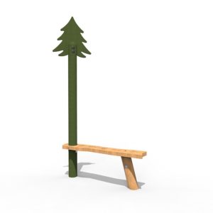 an image of a Crooked Pine Tree Bench - Short