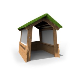 an image of a Forest Play Hut - With Mark Making