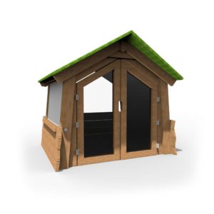 an image of a Forest Wooden Play Hut with Doors