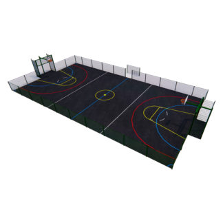 MUGA Sports Pitch with Tarmac Surface - 1.2m High Spectator Rails