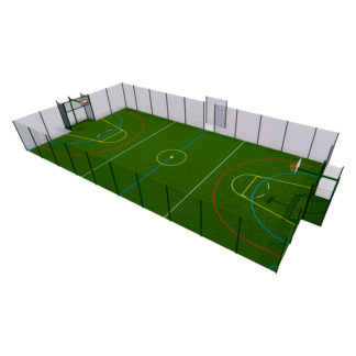 MUGA Sports Pitch with Artifcial Sports Turf - 3m High Duo Sports Fencing