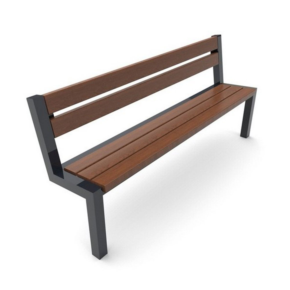 Scandi Bench with Back (Anthracite or Stainless Steel)