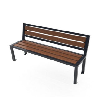 an image of a Street Bench with Back - Bolted to Ground