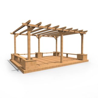 Large Pergola with Seating, Planters and Decking