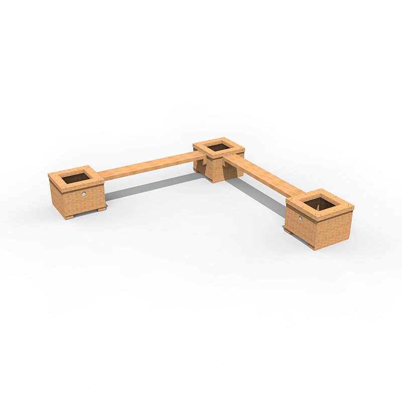 Triple Planter Seating Unit